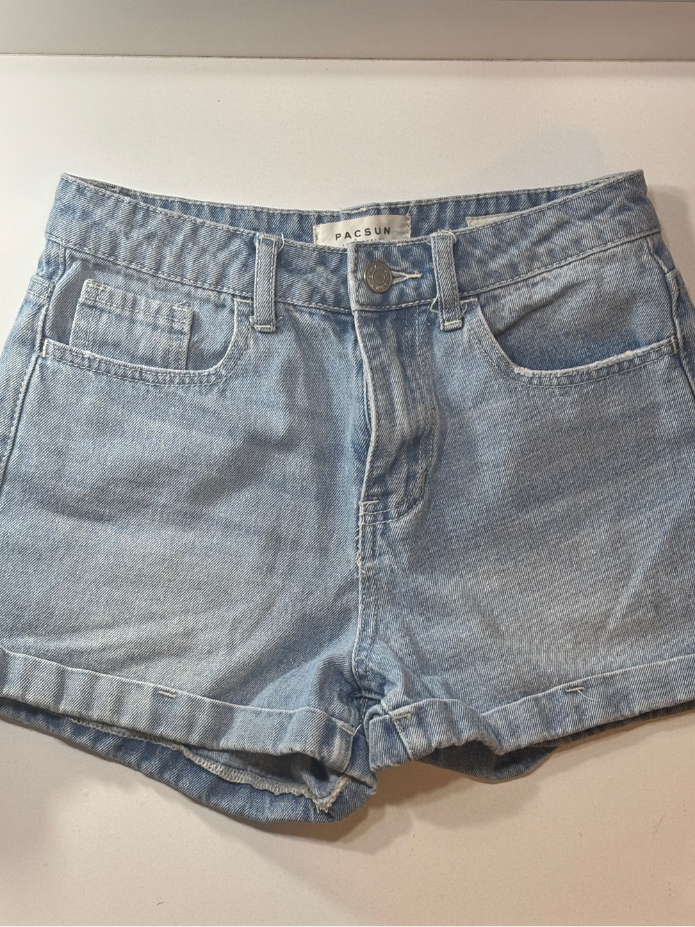 PacSun Light Wash High-Rise Denim Shorts
